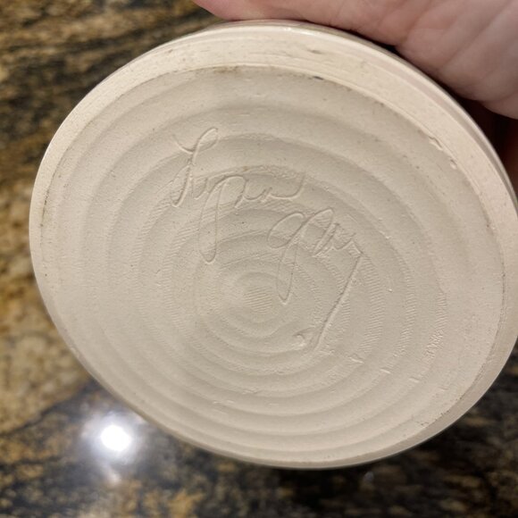 Vtg Handcrafted Lynn Gray Signed Art Pottery Desert Cactus Bowl Rim Pinch Deco - Picture 6 of 16